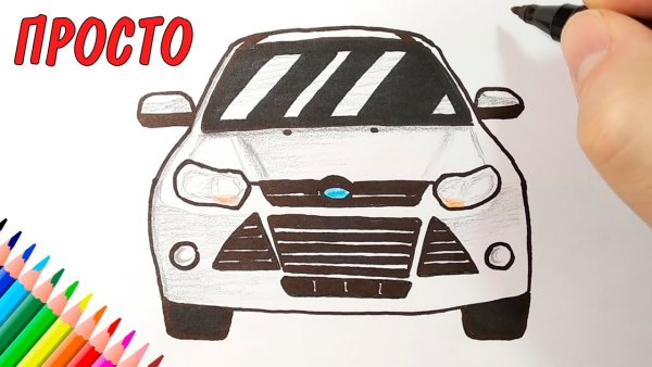 Машина карандашом с боку