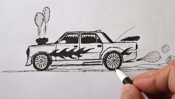 Ламборджини Хуракан карандашом