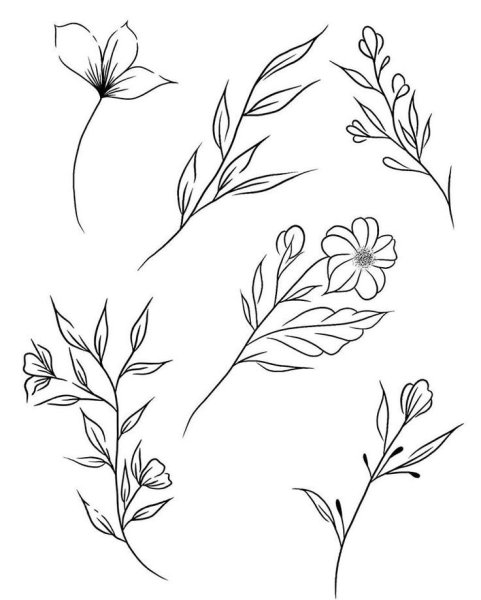 Мелкие цветы эскиз