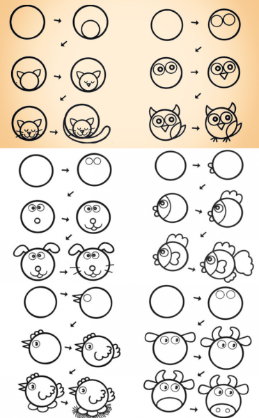 Рисование для детей из кружочков