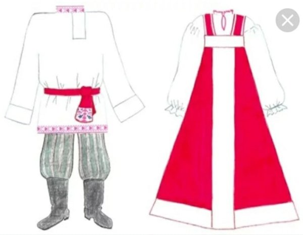 Эскиз русского народного костюма