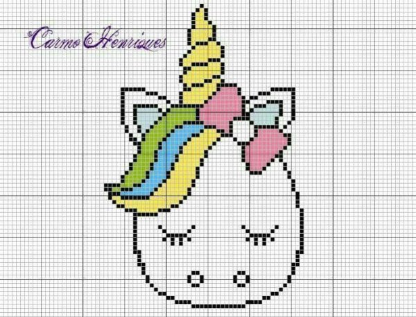 Единорожка вышивка крестом маленькие