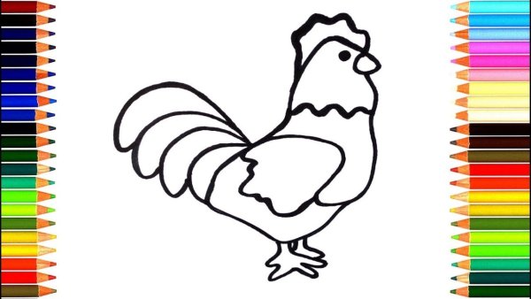 Петушок. Раскраска