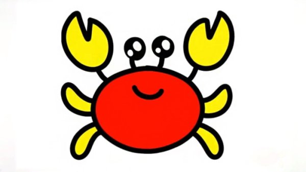 Срисовываем крабика для детей