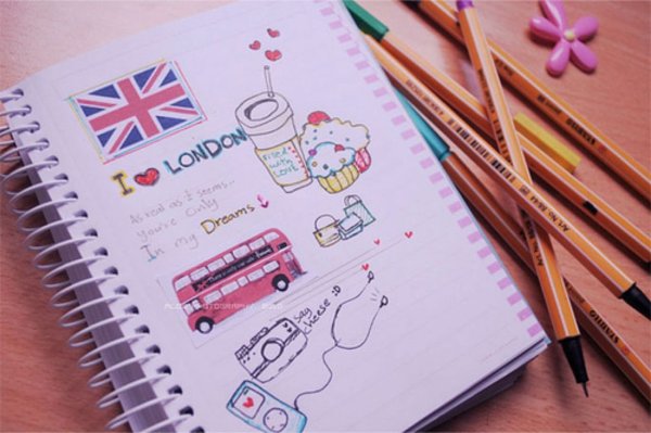 Лёгкие рисунки для личного дневника