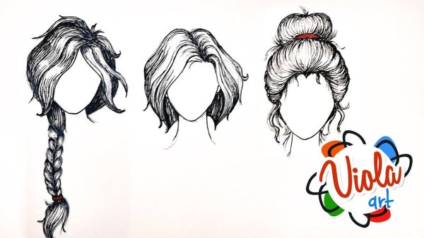 Косы карандашом