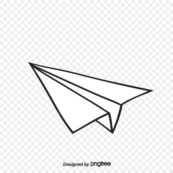 Нарисованный бумажный самолетик