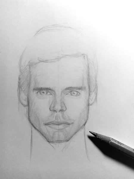 Мужской портрет карандашом