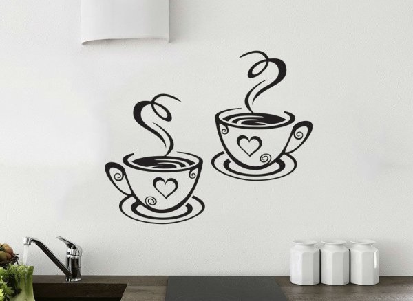 Интерьерные наклейки на стену в кухню