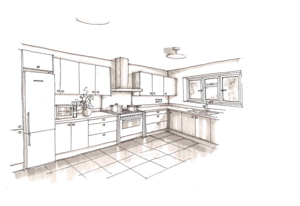 Рисунок кухни легкий