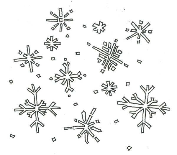 Схема рисования снежинки