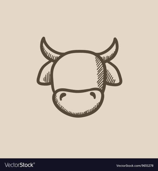 Голова бычка трафарет