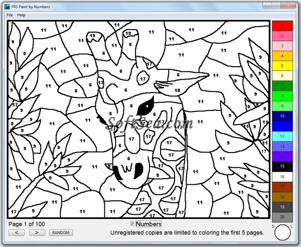 Раскраска по номерам пейзаж