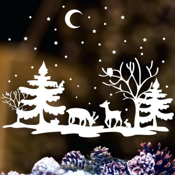 Новогодние узоры на окна