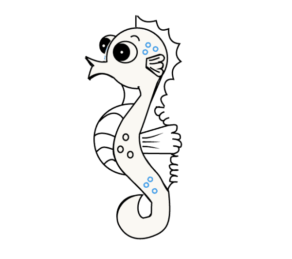 Морской конек раскраска простая