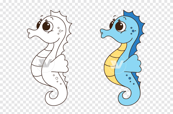 Нарисовать морского конька