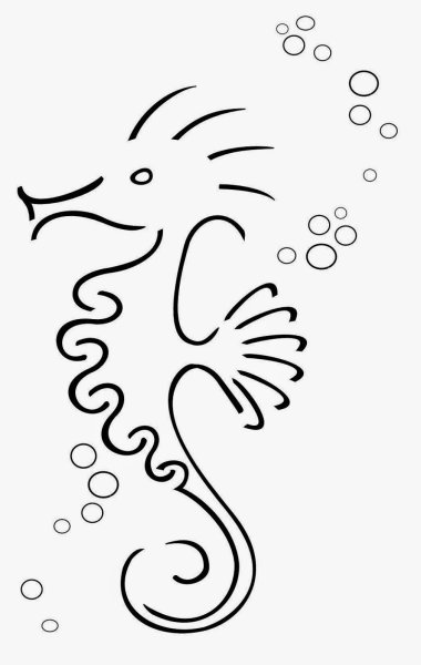 Морской конек раскраска для детей