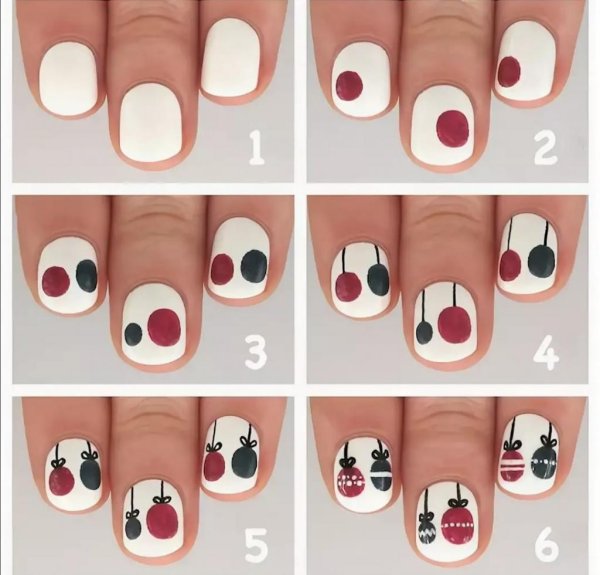 Идеи новогоднего маникюра пошагово