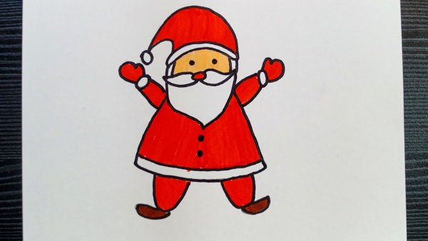 Санта рисунок легкий