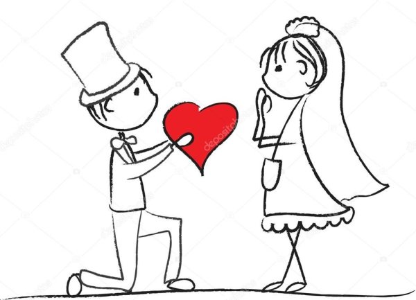 Рисунки на свадьбу для срисовки