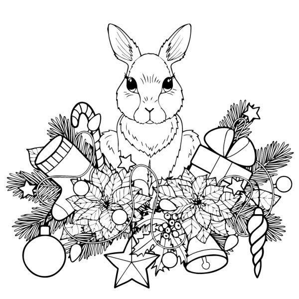 Пасхальный кролик рисунок для срисовки