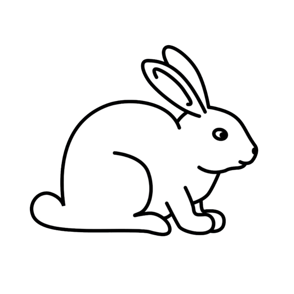 Зайчик раскраска для малышей