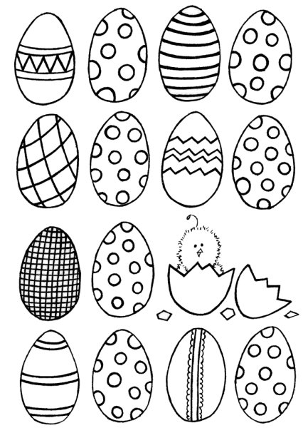 Яйца на Пасху раскраска