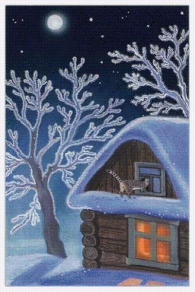 Зимний пейзаж легкий для срисовки