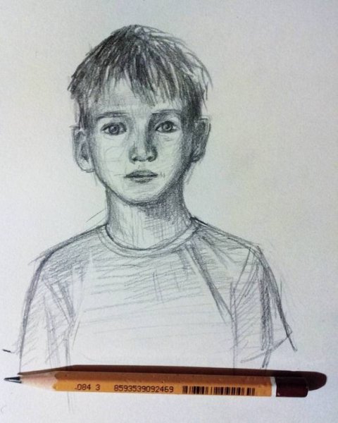 Рисунок мальчика карандашом портрет