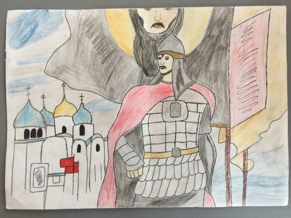 Витязь земли русской Александр Невский рисунок