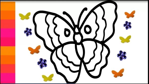 Лёгкий рисунок бабочки для срисовки