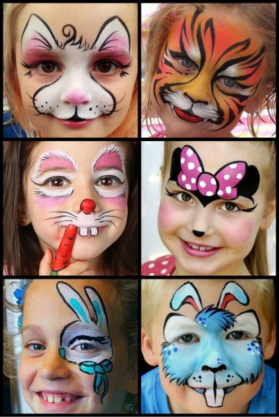 Аквагрим на лице пошагово