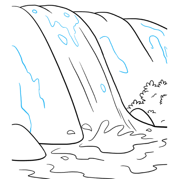 Водопад раскраска для детей