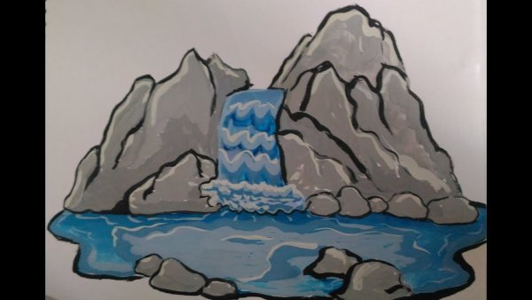 Водопад карандашом