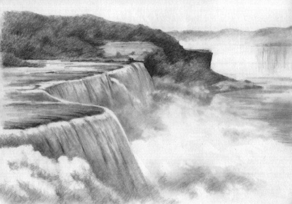 Пейзаж карандашом