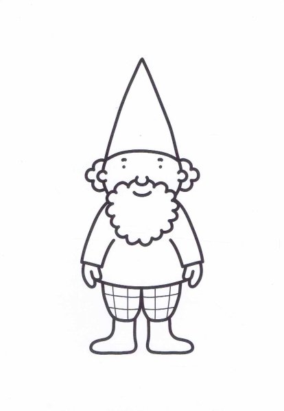 Трафарет гномика для рисования