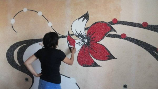 Жидкие обои рисунки на стенах