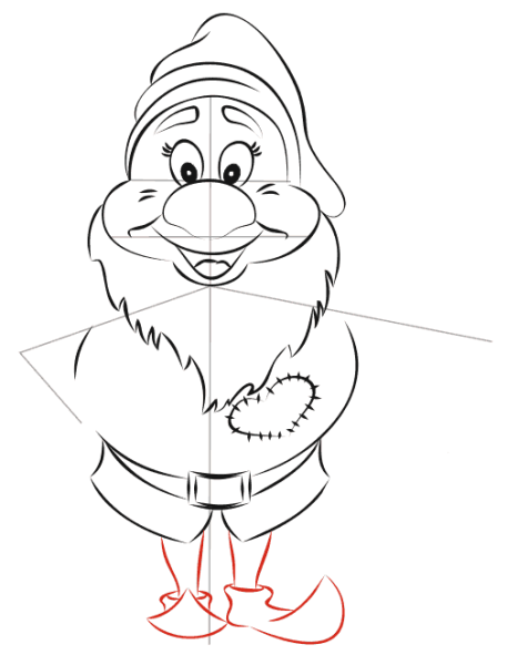 Трафарет гномика для рисования