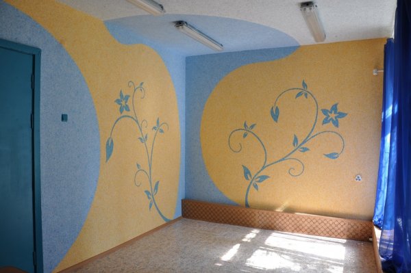 Декор стен жидкими обоями