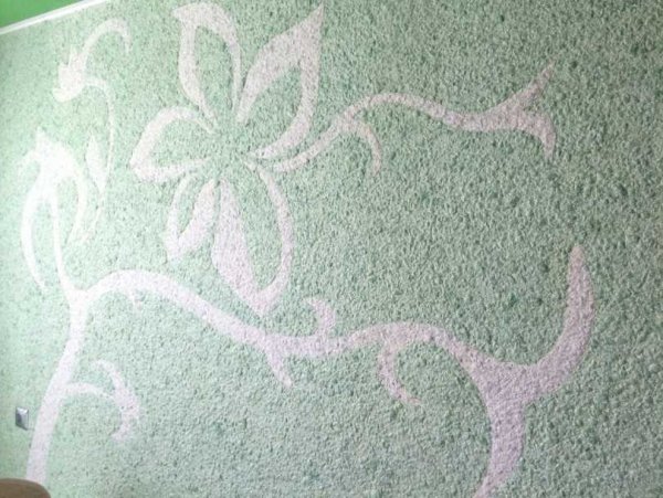 Декорирование стен жидкими обоями