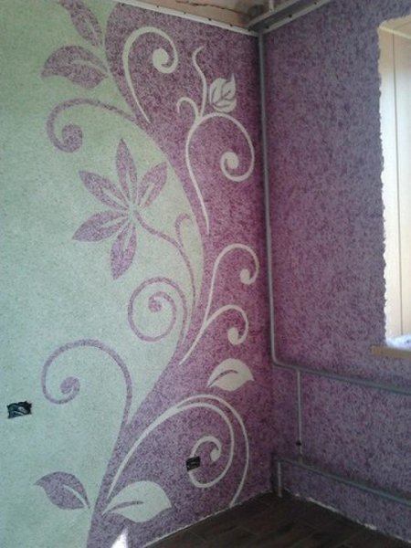 Отделка стен жидкими обоями