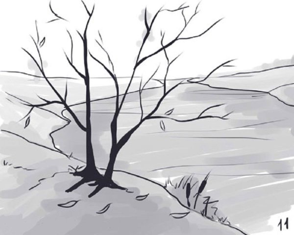 Осень карандашом