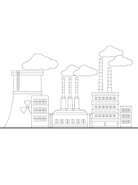 Атомная электростанция раскраска