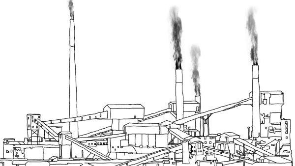 Индустриальный пейзаж Графика