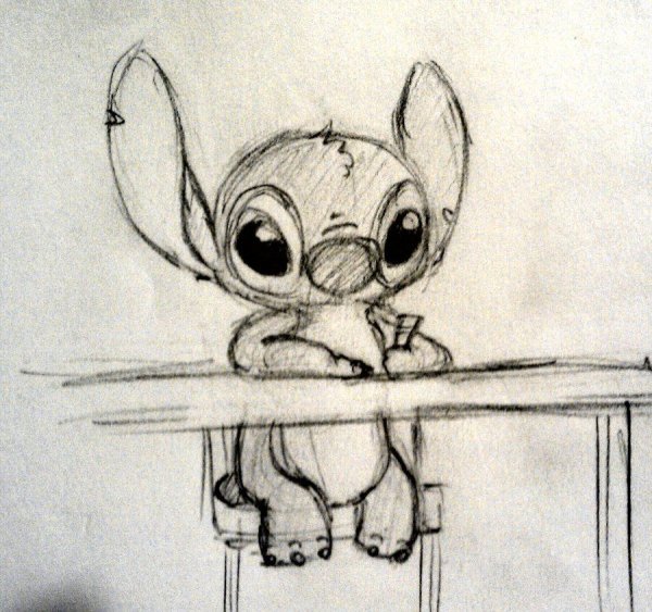 Стич рисунок карандашом для срисовки