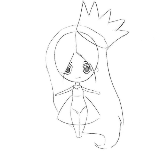 Принцесса для срисовки для начинающих