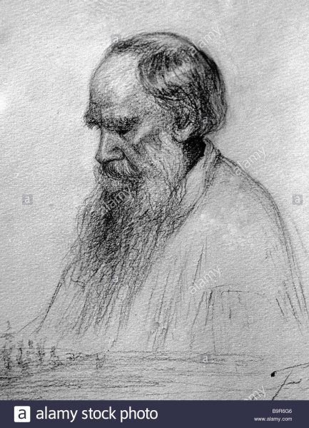Портрет Льва Николаевича Толстого карандашом