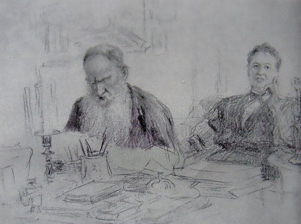 Лев Николаевич толстой портрет карандашом