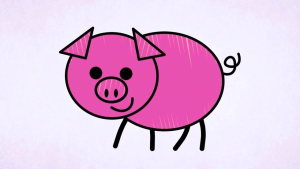 Свинья сбоку рисунок