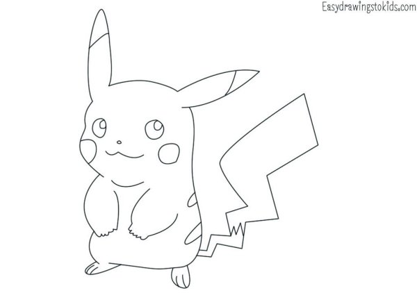 Рисунки карандашом легко для начинающих Пикачу